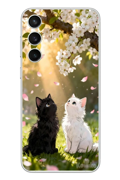 Le Balvo Samsung Galaxy S23 Fe Uyumlu İlkbahar Kedileri Baskılı Silikon Kılıf ürün görseli 1
