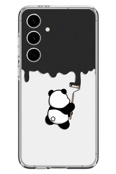 Le Balvo Samsung Galaxy S24 FE Uyumlu Boyacı Panda Baskılı Silikon Kılıf ürün görseli 1