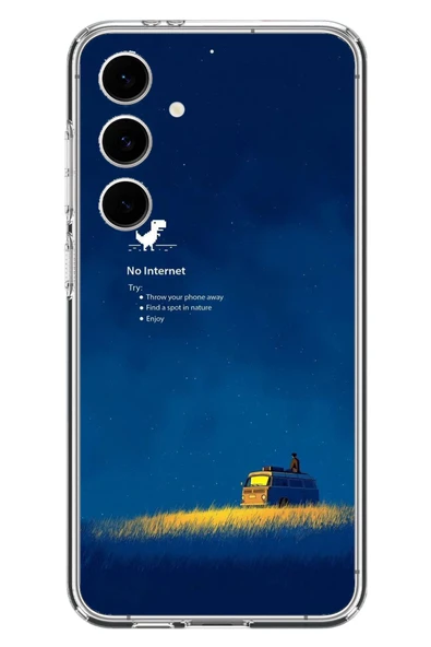 Le Balvo Samsung Galaxy S24 FE Uyumlu İnternet Yok Baskılı Silikon Kılıf ürün görseli 1