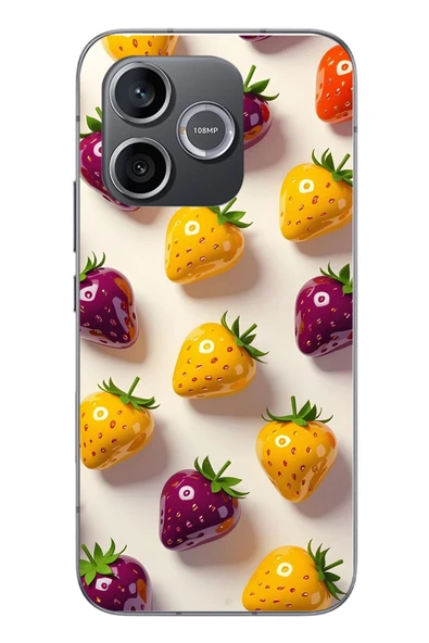 Le Balvo Honor 600 Uyumlu Sarı Kırmızı Çilekler Baskılı Silikon Kılıf ürün görseli 1
