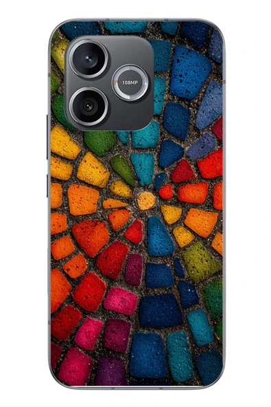Le Balvo Honor 600 Uyumlu Gökkuşağı Renkli Kaldırım Baskılı Silikon Kılıf ürün görseli 1