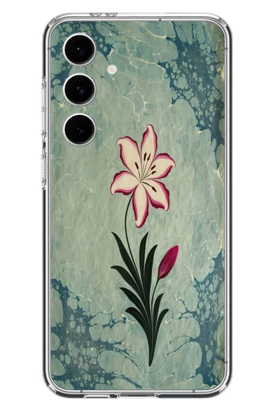 Le Balvo Samsung Galaxy S24 FE Uyumlu Çiçek Deseni Baskılı Silikon Kılıf ürün görseli 1