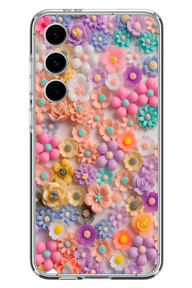 Le Balvo Samsung Galaxy S24 FE Uyumlu Çiçek Bükleleri Baskılı Silikon Kılıf ürün görseli 1