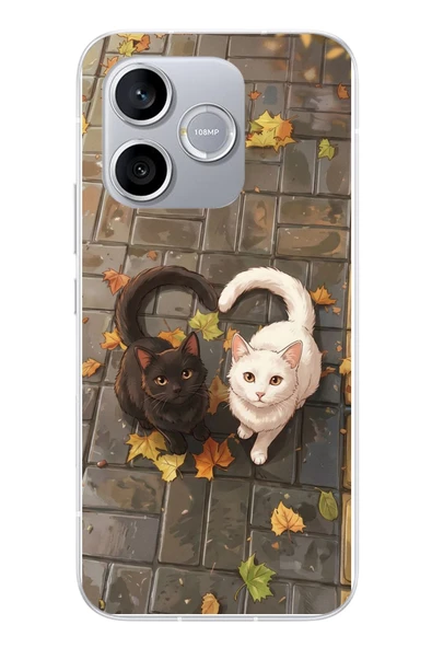 Le Balvo Honor 600 Lite Uyumlu Kalp Kuyruklu Kediler Baskılı Silikon Kılıf ürün görseli 1