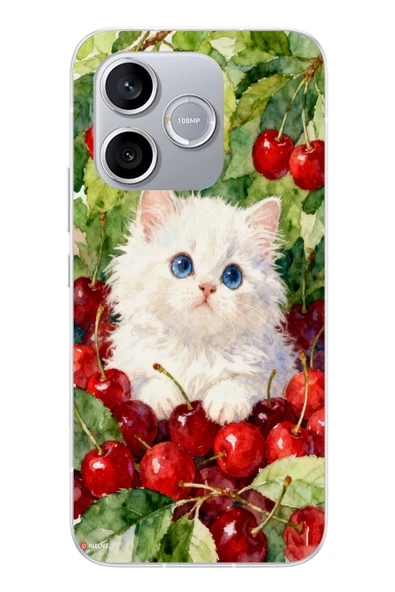 Le Balvo Honor 600 Lite Uyumlu Kirazlı Kedi Baskılı Silikon Kılıf ürün görseli 1