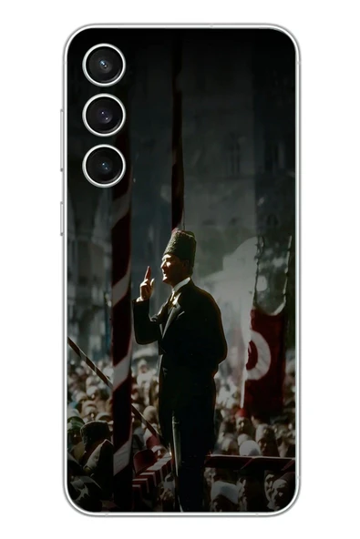Le Balvo Samsung Galaxy S23 Fe Uyumlu Atatürk Hitap Ediyor Baskılı Silikon Kılıf ürün görseli 1