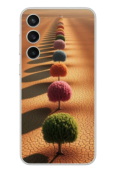 Le Balvo Samsung Galaxy S23 Fe Uyumlu Sıralı Renkli Ağaçlar Baskılı Silikon Kılıf ürün görseli 1
