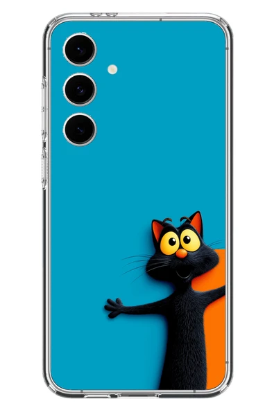 Le Balvo Samsung Galaxy S24 FE Uyumlu Kedi Uyarısı Baskılı Silikon Kılıf ürün görseli 1