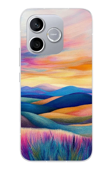 Le Balvo Honor 600 Lite Uyumlu Renkli Pastel Günbatımı Baskılı Silikon Kılıf ürün görseli 1