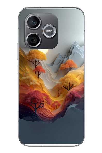 Le Balvo Honor 600 Uyumlu Renk Dalgalı Manzara Baskılı Silikon Kılıf ürün görseli 1