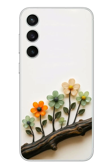 Le Balvo Samsung Galaxy S23 Fe Uyumlu Dalda Açan Çiçekler Baskılı Silikon Kılıf ürün görseli 1
