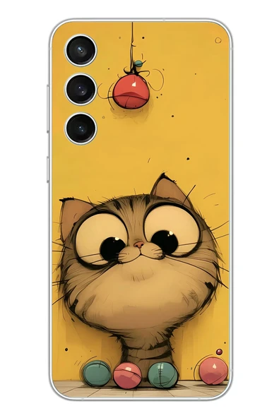 Le Balvo Samsung Galaxy S23 Fe Uyumlu Kedi Çizgisi Baskılı Silikon Kılıf ürün görseli 1