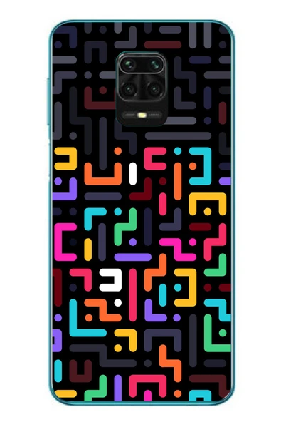 Le Balvo Redmi Note 9s Uyumlu Renkli Karışık Çizgiler Baskılı Silikon Kılıf ürün görseli 1