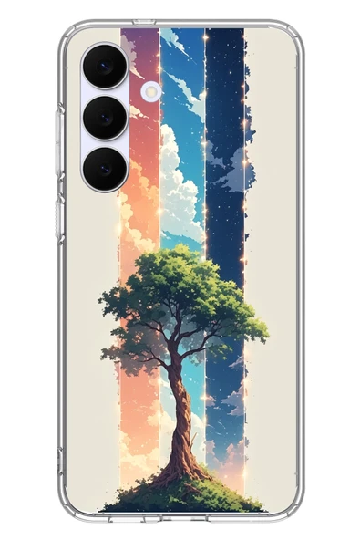 Le Balvo Samsung Galaxy S25 FE Uyumlu Yalnız Ağaç Dört Mevsim Baskılı Silikon Kılıf ürün görseli 1