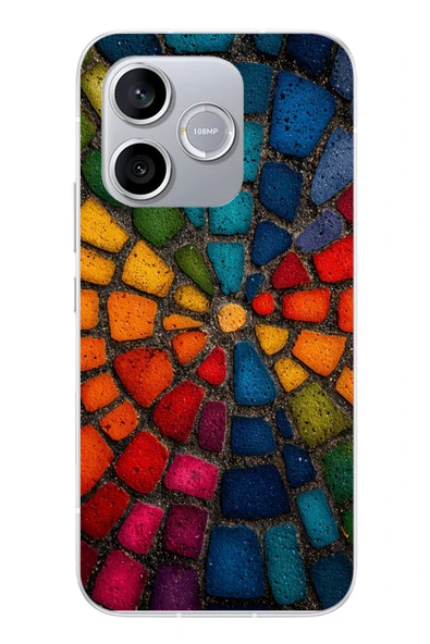 Le Balvo Honor 600 Lite Uyumlu Gökkuşağı Renkli Kaldırım Baskılı Silikon Kılıf ürün görseli 1