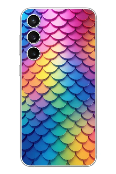 Le Balvo Samsung Galaxy S23 Fe Uyumlu Gökkuşağı Renkleri Baskılı Silikon Kılıf ürün görseli 1