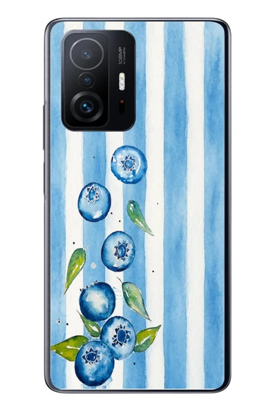 Le Balvo Xiaomi Mi 11 T-11 T Pro Uyumlu Yaban Mersinleri Baskılı Silikon Kılıf ürün görseli 1