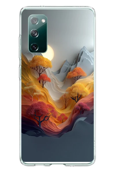Le Balvo Samsung Galaxy S20 FE Uyumlu Renk Dalgalı Manzara Baskılı Silikon Kılıf ürün görseli 1