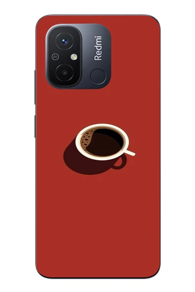 Le Balvo Redmi 12C Uyumlu Sade Kahve Kupası Baskılı Silikon Kılıf ürün görseli 1