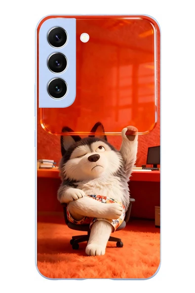Le Balvo Samsung Galaxy S22 Uyumlu Keyifli Köpek Baskılı Silikon Kılıf ürün görseli 1