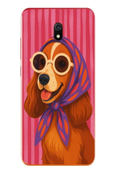 Le Balvo Redmi 8A Uyumlu Gözlüklü Köpek Baskılı Silikon Kılıf ürün görseli 1