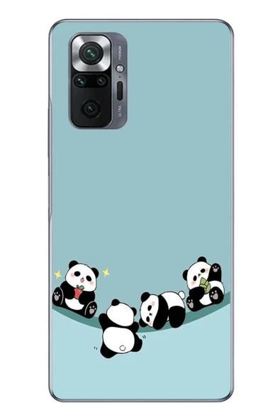 Le Balvo Redmi Note 10 Uyumlu Panda Ailesi Baskılı Silikon Kılıf ürün görseli 1
