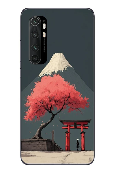 Le Balvo Xiaomi Mi 10 Lite Uyumlu Fuji Dağı Baskılı Silikon Kılıf ürün görseli 1
