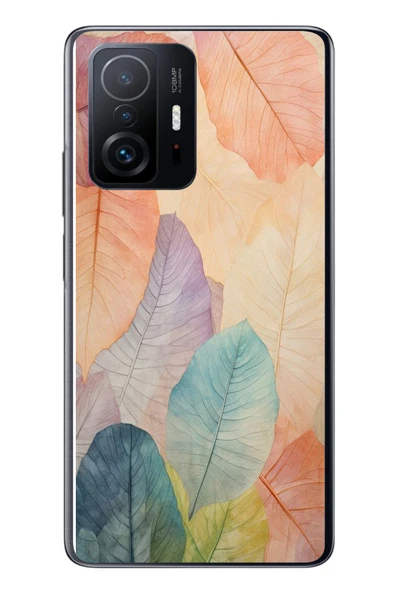 Le Balvo Xiaomi Mi 11 T-11 T Pro Uyumlu Hafif Yapraklar Baskılı Silikon Kılıf ürün görseli 1
