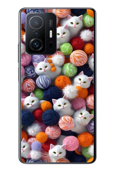 Le Balvo Xiaomi Mi 11 T-11 T Pro Uyumlu Renkli Kediler Baskılı Silikon Kılıf ürün görseli 1