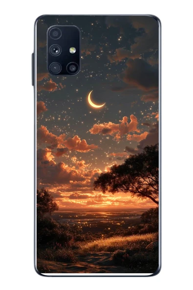 Le Balvo Samsung Galaxy M51 Uyumlu Ay Gecesi Baskılı Silikon Kılıf ürün görseli 1