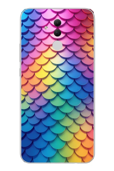 Le Balvo Huawei Mate 20 Lite Uyumlu Gökkuşağı Renkleri Baskılı Silikon Kılıf ürün görseli 1