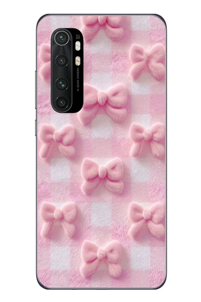 Le Balvo Xiaomi Mi 10 Lite Uyumlu Pembe Kurdeleler Baskılı Silikon Kılıf ürün görseli 1