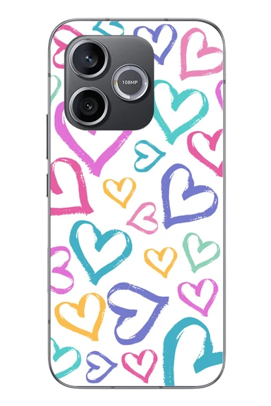 Le Balvo Honor 600 Uyumlu Modern Çizgi Kalpler Baskılı Silikon Kılıf ürün görseli 1
