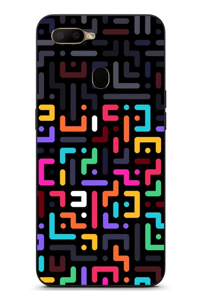 Le Balvo Oppo A5S Uyumlu Renkli Karışık Çizgiler Baskılı Silikon Kılıf ürün görseli 1