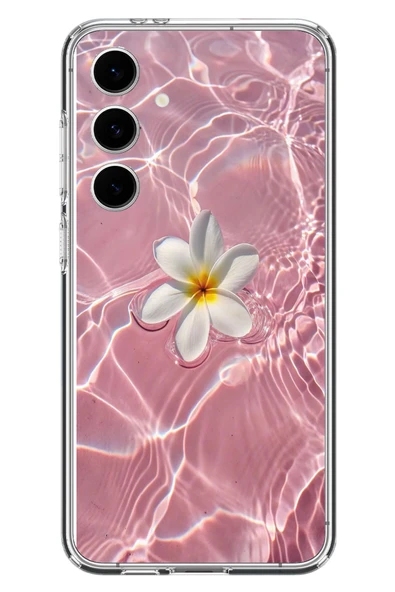 Le Balvo Samsung Galaxy S24 FE Uyumlu Dalgalı Papatya Baskılı Silikon Kılıf ürün görseli 1