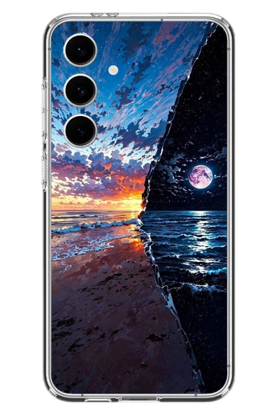 Le Balvo Samsung Galaxy S24 FE Uyumlu Deniz Günbatımı Baskılı Silikon Kılıf ürün görseli 1