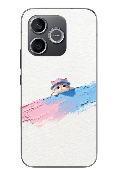 Le Balvo Honor 600 Uyumlu Pembe Mavi Kedi Baskılı Silikon Kılıf ürün görseli 1