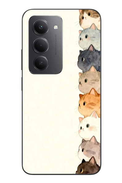 Le Balvo Redmi 15 Uyumlu Sıralı Kediler Baskılı Silikon Kılıf ürün görseli 1