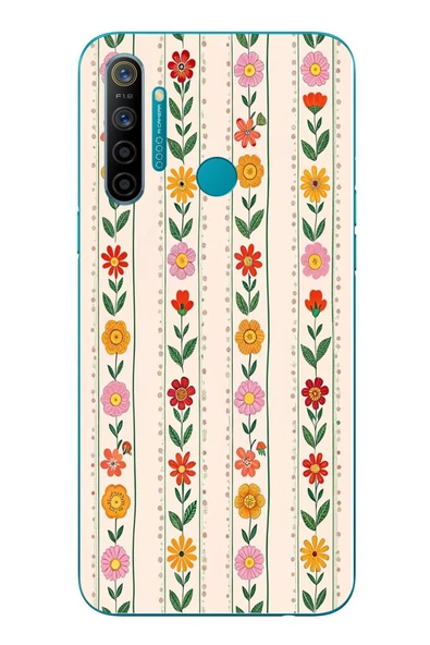 Le Balvo Realme 5i Uyumlu Çiçekler ve Yaprakları Baskılı Silikon Kılıf ürün görseli 1