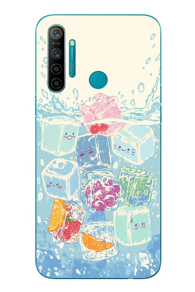 Le Balvo Realme 5i Uyumlu Kare Buzlar Baskılı Silikon Kılıf ürün görseli 1