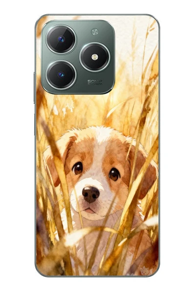 Le Balvo Realme C61 Uyumlu Golden Köpek Baskılı Silikon Kılıf ürün görseli 1