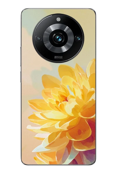 Le Balvo Realme 11 Pro Uyumlu Sarı Çiçek Baskılı Silikon Kılıf ürün görseli 1