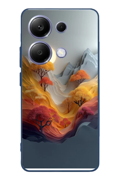 Le Balvo Poco X7 Pro Uyumlu Renk Dalgalı Manzara Baskılı Silikon Kılıf ürün görseli 1