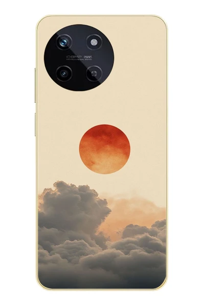 Le Balvo Realme 11 4G Uyumlu Bulut ve Güneş Baskılı Silikon Kılıf ürün görseli 1