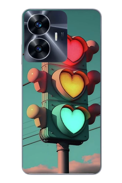 Le Balvo Realme C55 Uyumlu Kalpli Trafik Lambası Baskılı Silikon Kılıf ürün görseli 1