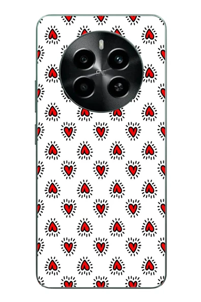 Le Balvo Realme 12 4G Uyumlu Kalp Çizgisi Baskılı Silikon Kılıf ürün görseli 1