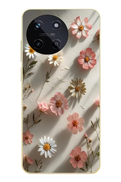 Le Balvo Realme 11 4G Uyumlu Papatya Çiçekleri Baskılı Silikon Kılıf ürün görseli 1