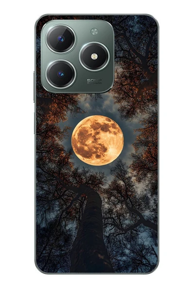 Le Balvo Realme C61 Uyumlu Ay Gökyüzü Baskılı Silikon Kılıf ürün görseli 1