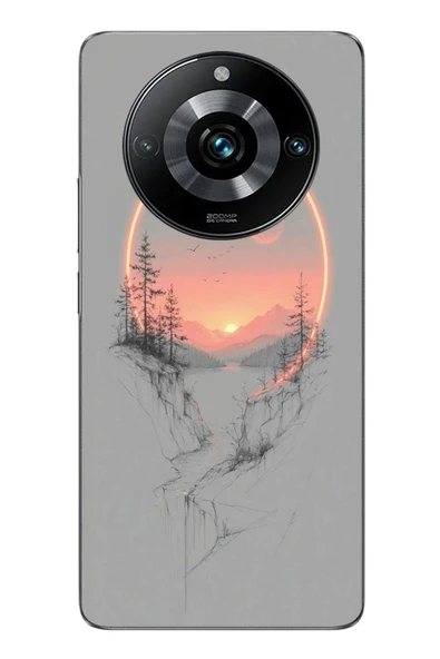 Le Balvo Realme 11 Pro Uyumlu Günbatımı Mermer Desenli Baskılı Silikon Kılıf ürün görseli 1