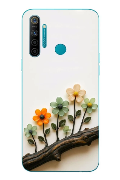 Le Balvo Realme 5i Uyumlu Dalda Açan Çiçekler Baskılı Silikon Kılıf ürün görseli 1